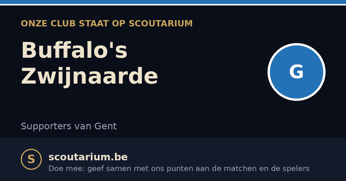 Onze club staat op Scoutarium: Buffalo's Zwijnaarde