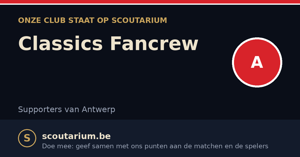 Onze club staat op Scoutarium: Classics Fancrew