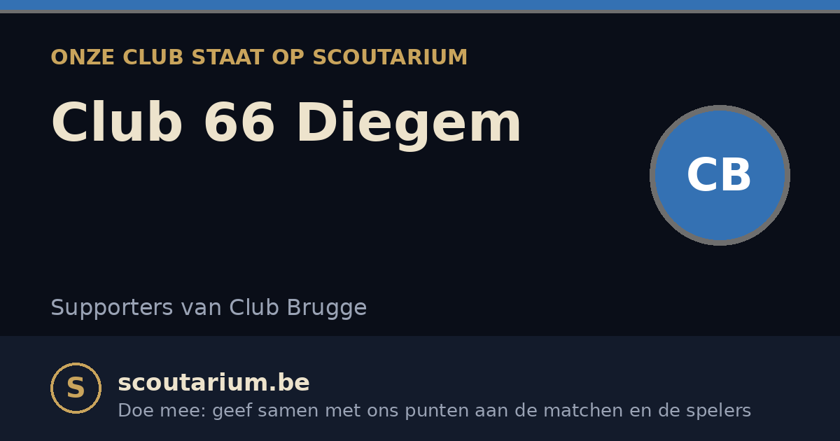 Onze club staat op Scoutarium: Club 66 Diegem