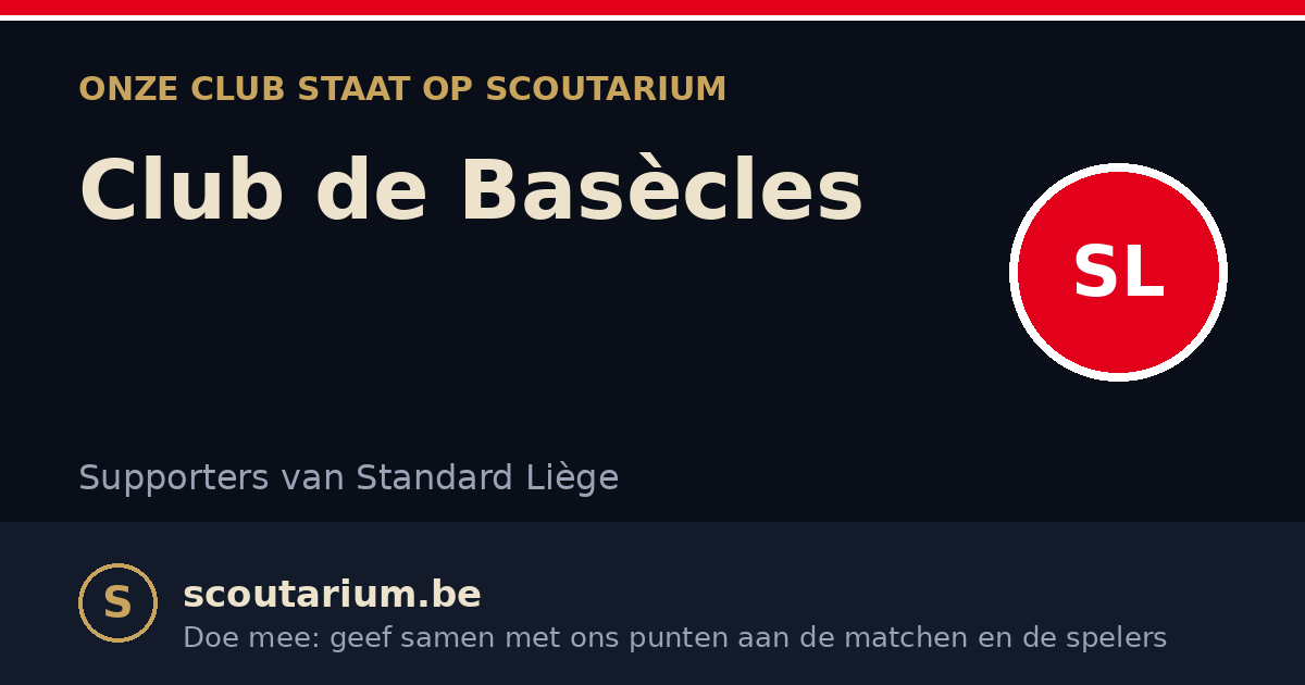 Onze club staat op Scoutarium: Club de Basècles
