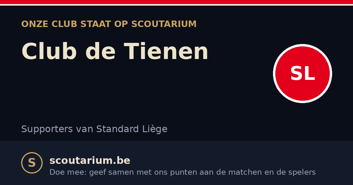 Onze club staat op Scoutarium: Club de Tienen