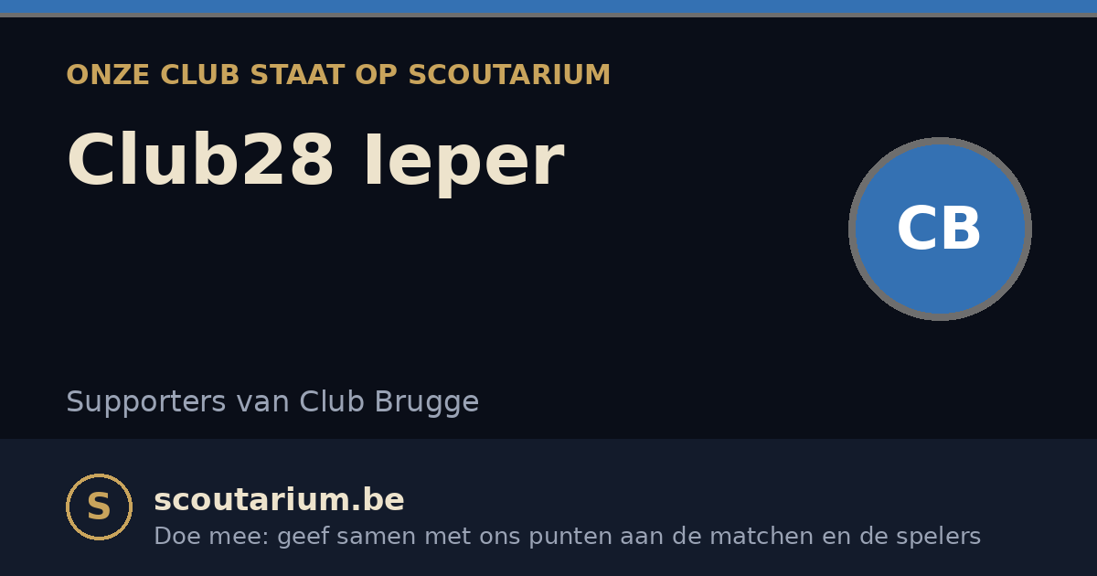 Onze club staat op Scoutarium: Club28 Ieper