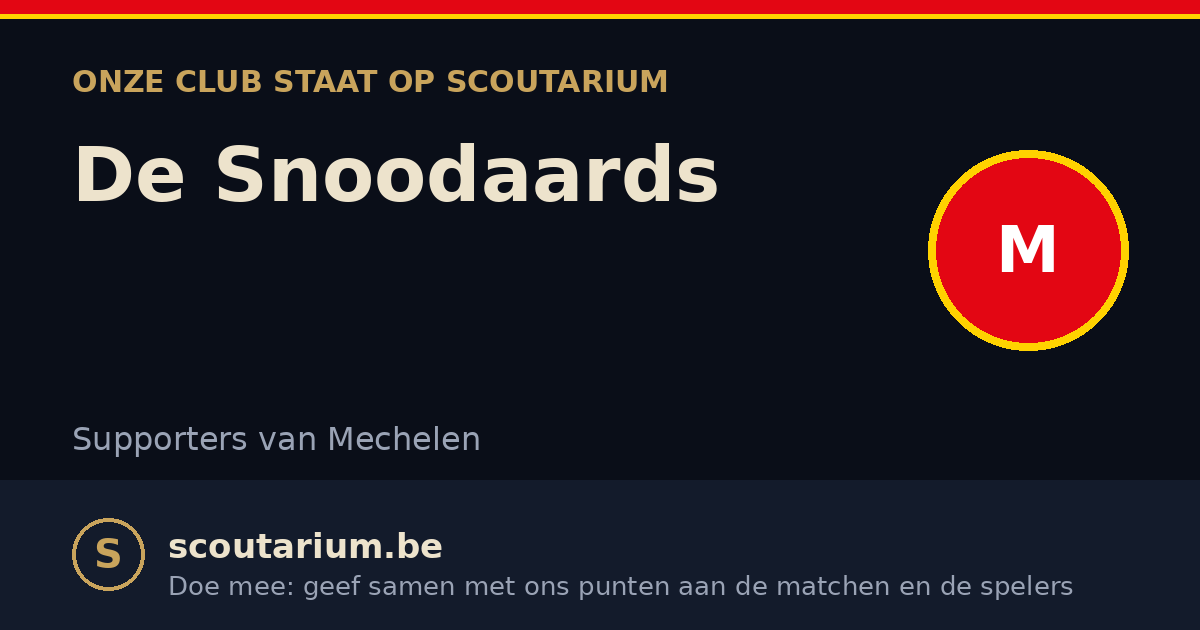 Onze club staat op Scoutarium: De Snoodaards