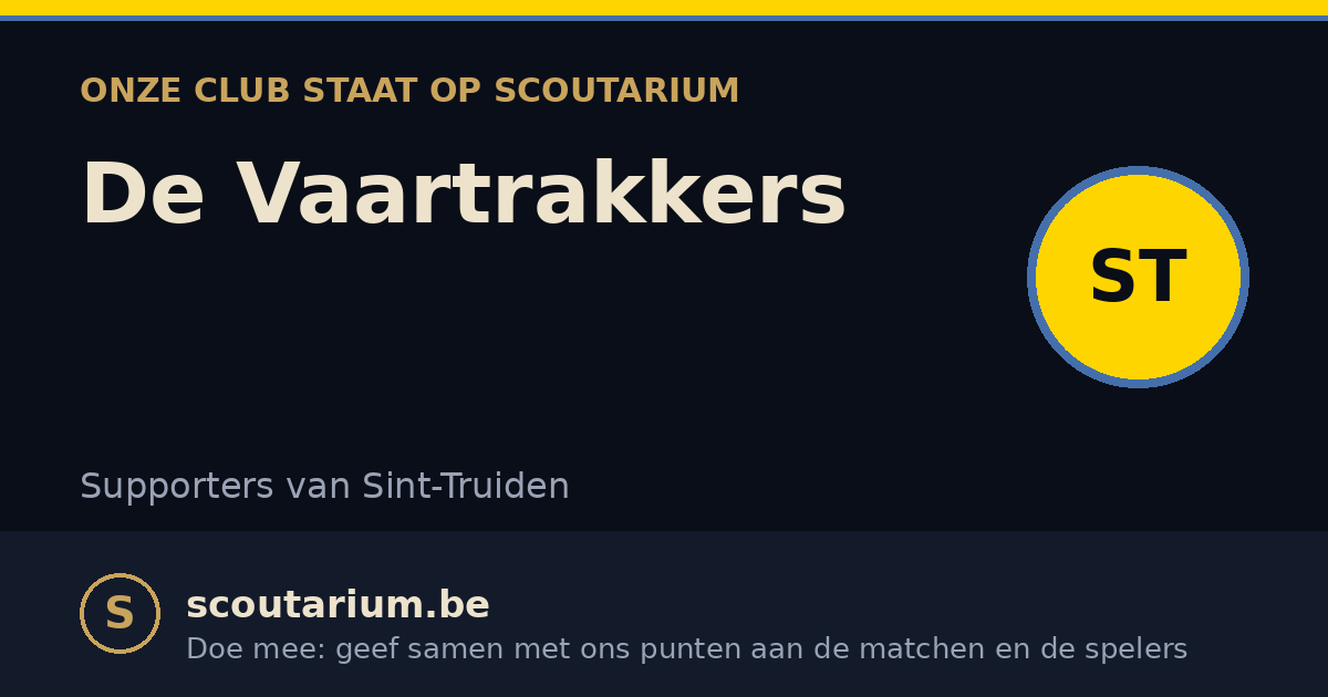 Onze club staat op Scoutarium: De Vaartrakkers