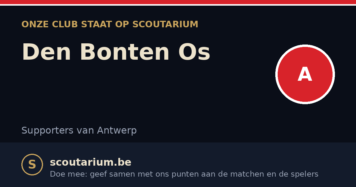 Onze club staat op Scoutarium: Den Bonten Os