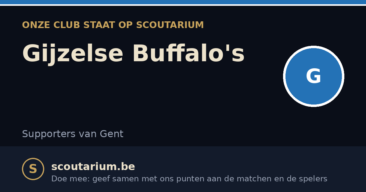 Onze club staat op Scoutarium: Gijzelse Buffalo's
