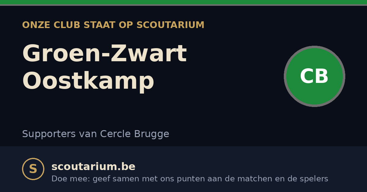 Onze club staat op Scoutarium: Groen-Zwart Oostkamp