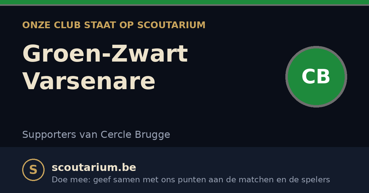 Onze club staat op Scoutarium: Groen-Zwart Varsenare