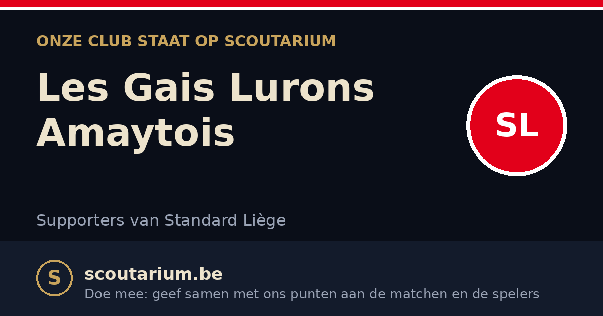 Onze club staat op Scoutarium: Les Gais Lurons Amaytois