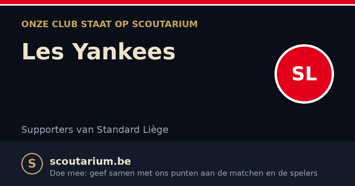 Onze club staat op Scoutarium: Les Yankees