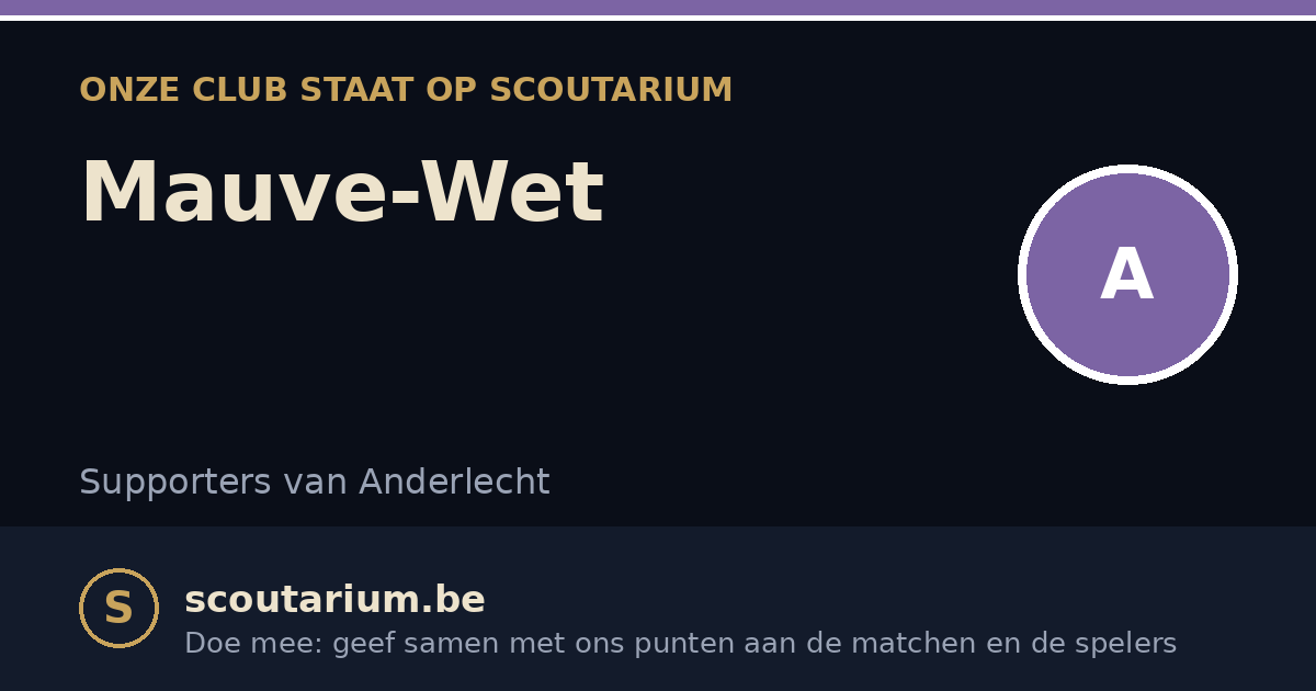 Onze club staat op Scoutarium: Mauve-Wet