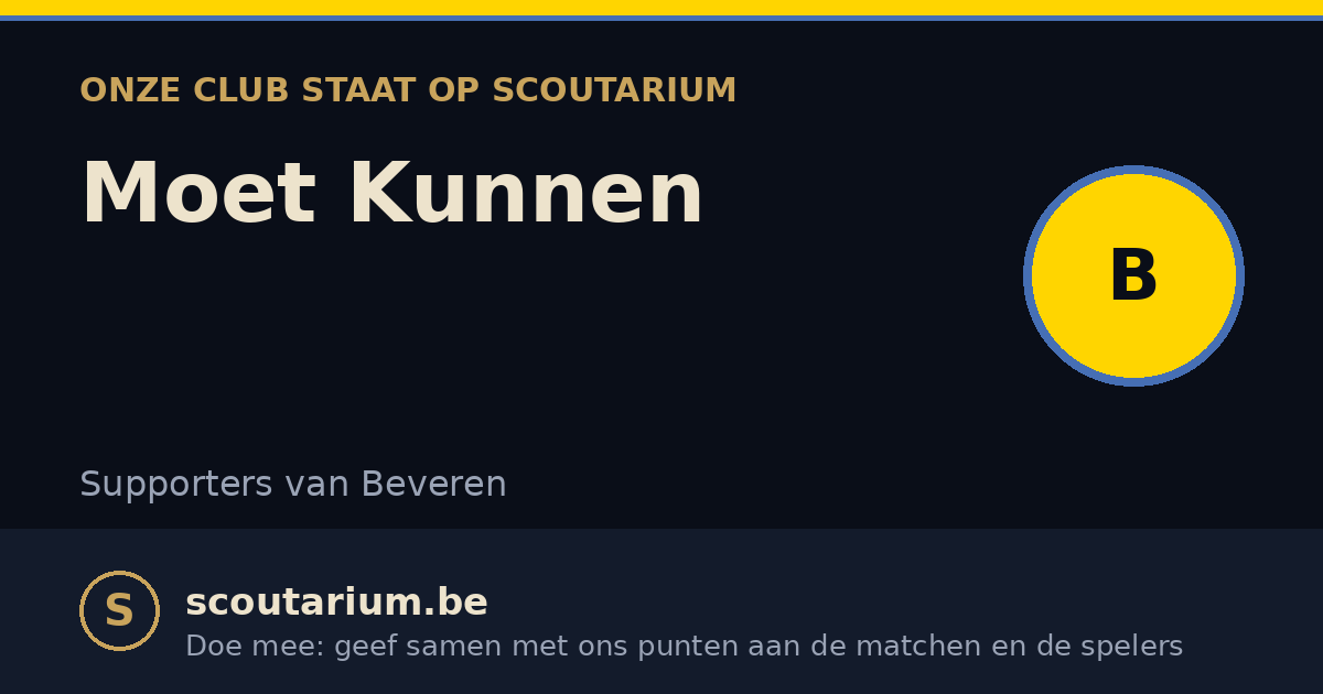 Onze club staat op Scoutarium: Moet Kunnen