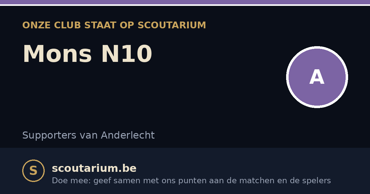 Onze club staat op Scoutarium: Mons N10