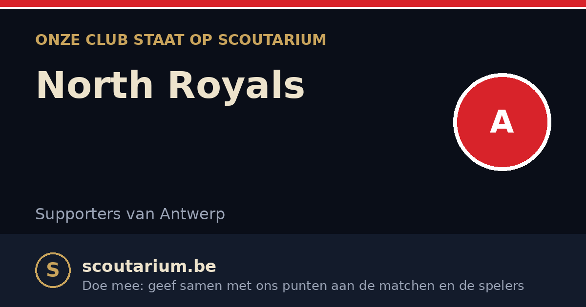 Onze club staat op Scoutarium: North Royals