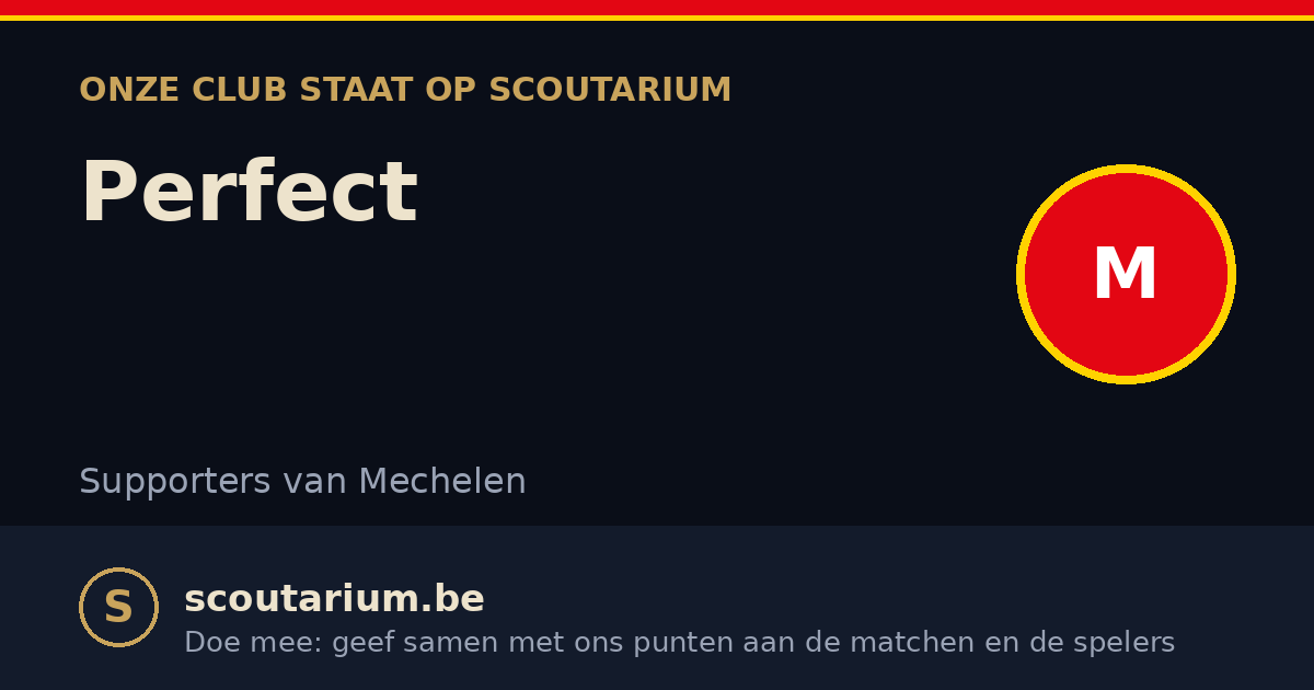 Onze club staat op Scoutarium: Perfect