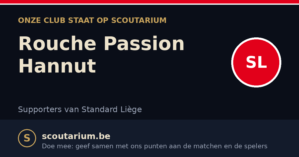 Onze club staat op Scoutarium: Rouche Passion Hannut