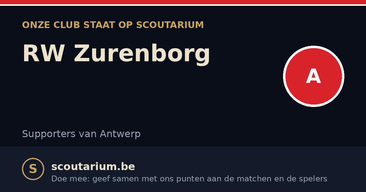 Onze club staat op Scoutarium: RW Zurenborg