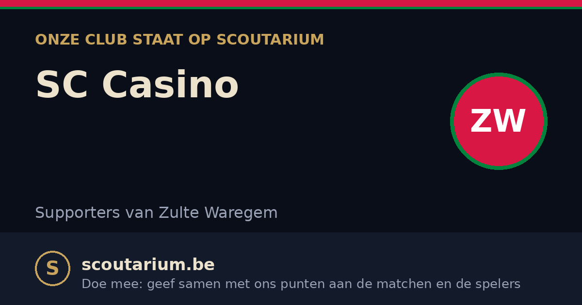 Onze club staat op Scoutarium: SC Casino