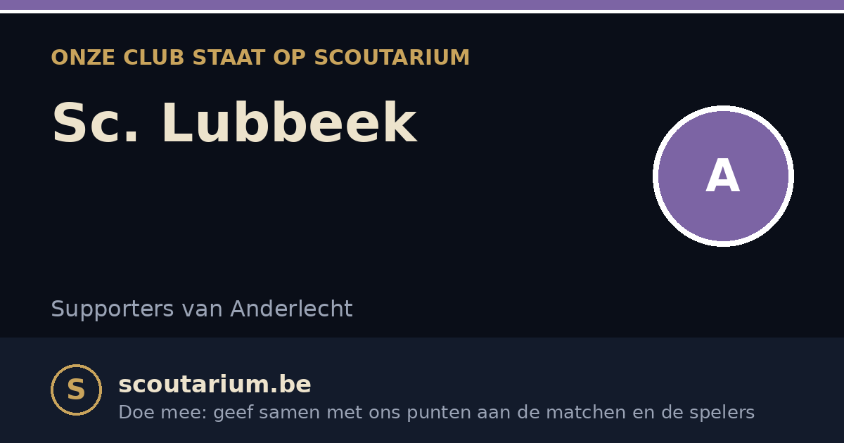 Onze club staat op Scoutarium: Sc. Lubbeek