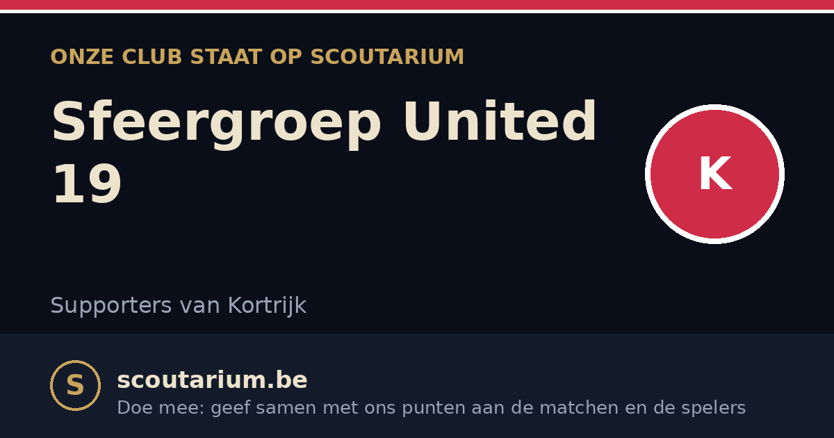 Onze club staat op Scoutarium: Sfeergroep United 19