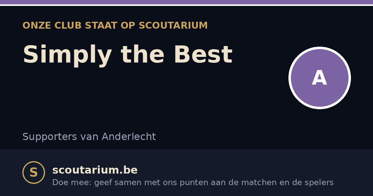 Onze club staat op Scoutarium: Simply the Best