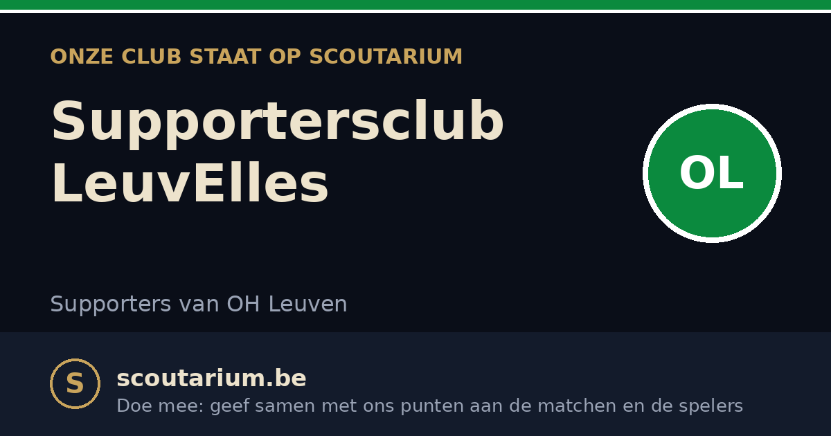 Onze club staat op Scoutarium: Supportersclub LeuvElles