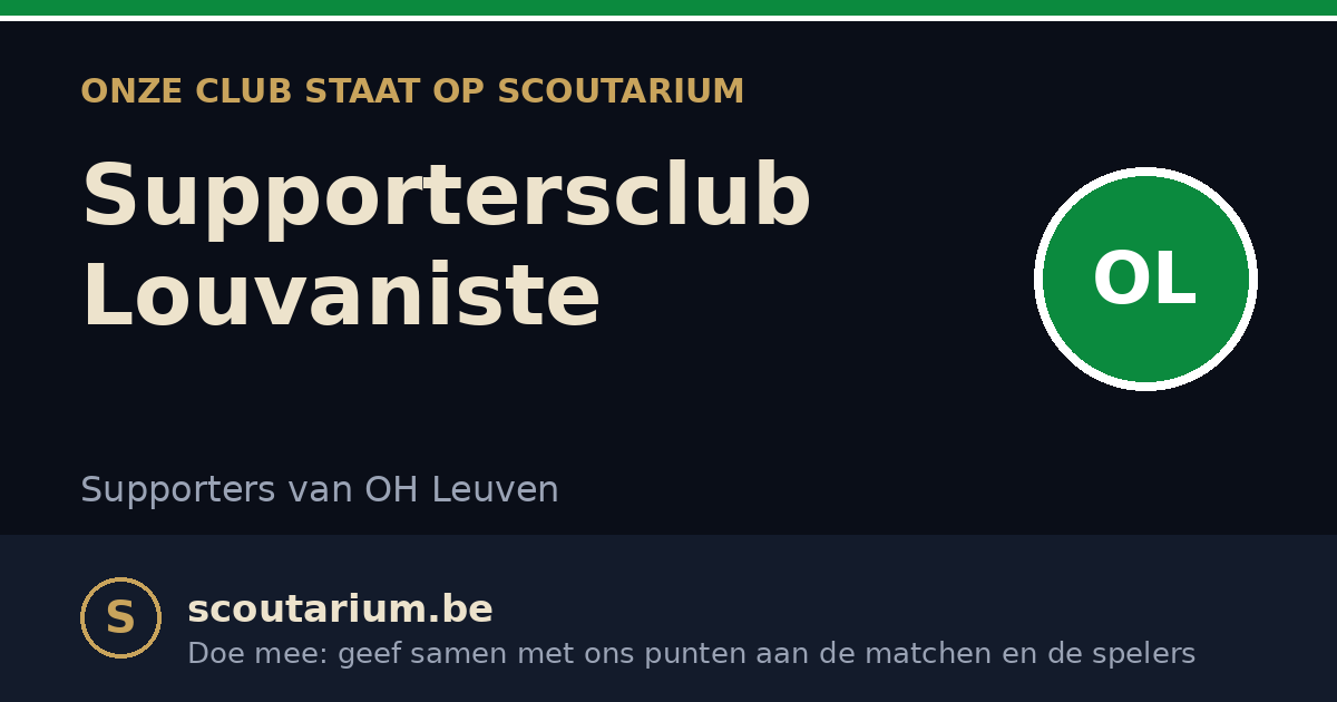 Onze club staat op Scoutarium: Supportersclub Louvaniste