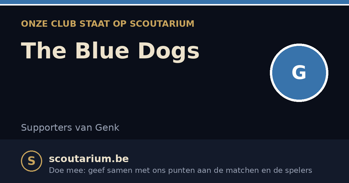 Onze club staat op Scoutarium: The Blue Dogs
