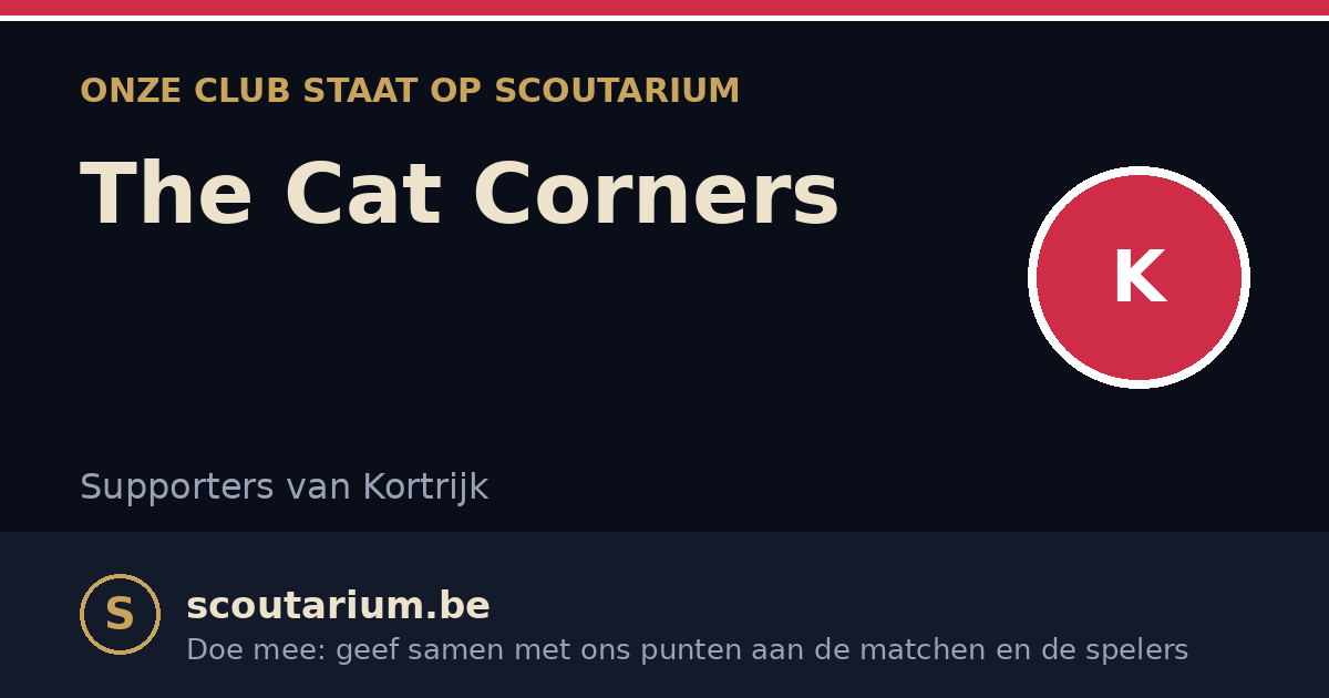 Onze club staat op Scoutarium: The Cat Corners
