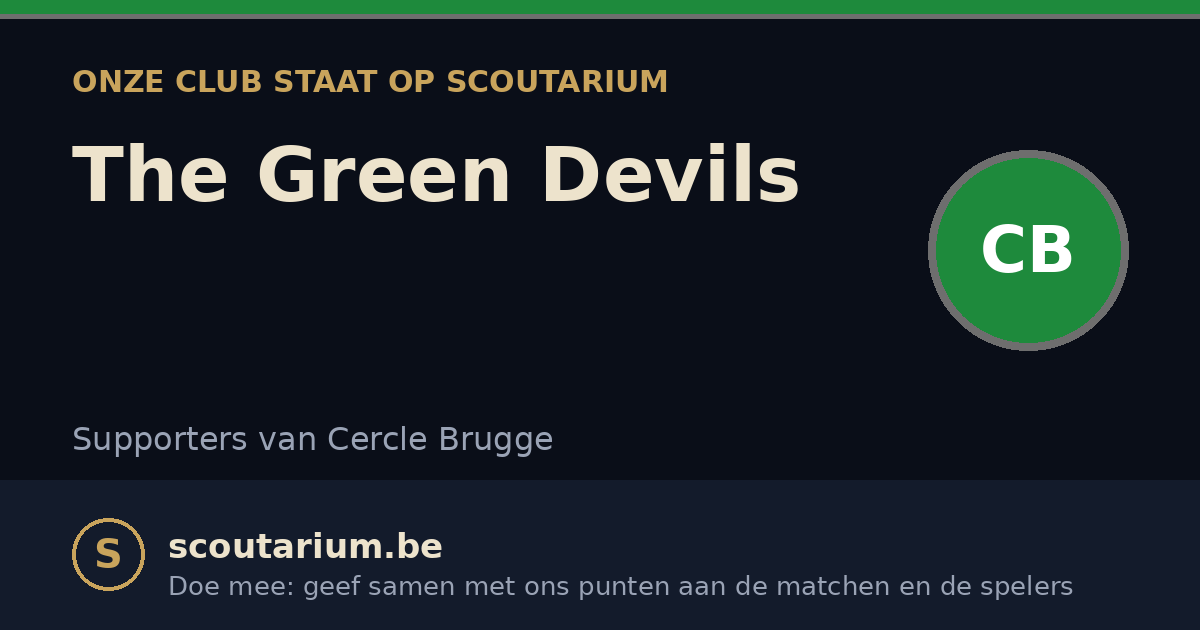 Onze club staat op Scoutarium: The Green Devils