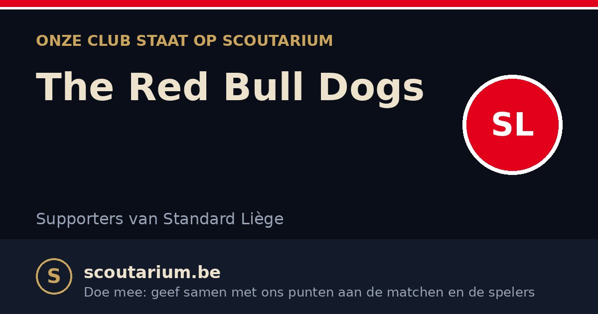 Onze club staat op Scoutarium: The Red Bull Dogs