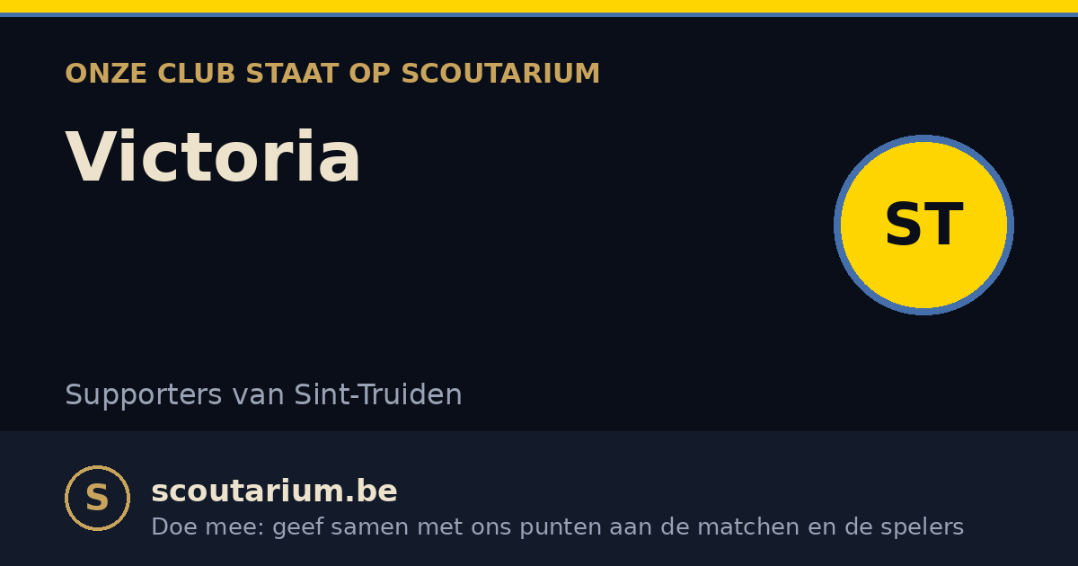 Onze club staat op Scoutarium: Victoria