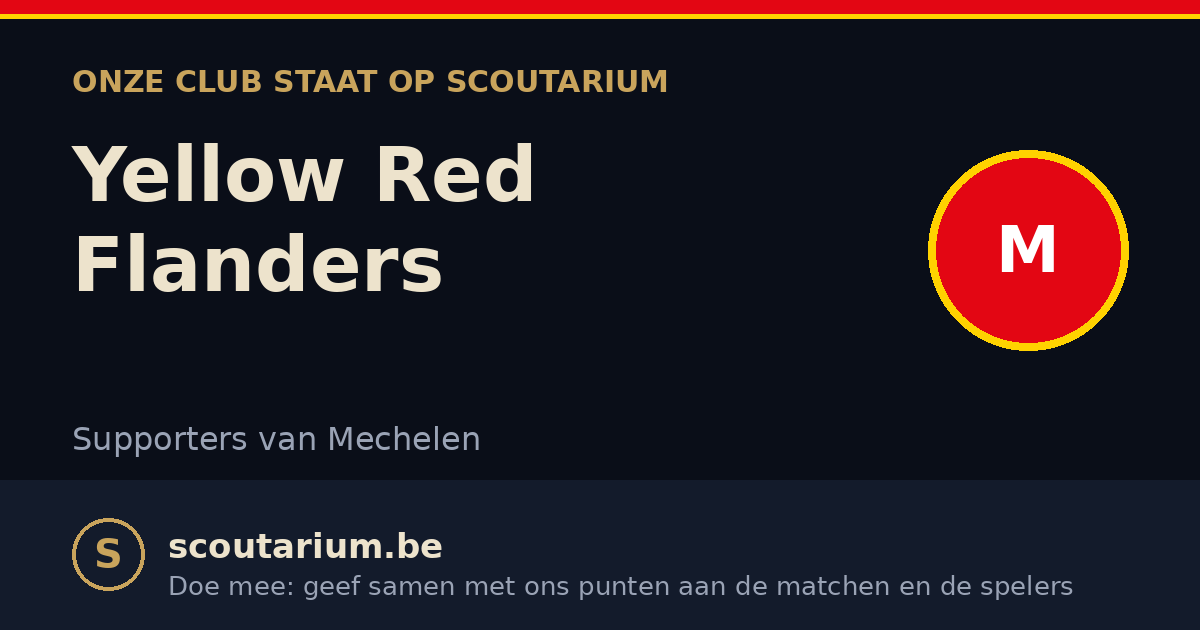 Onze club staat op Scoutarium: Yellow Red Flanders