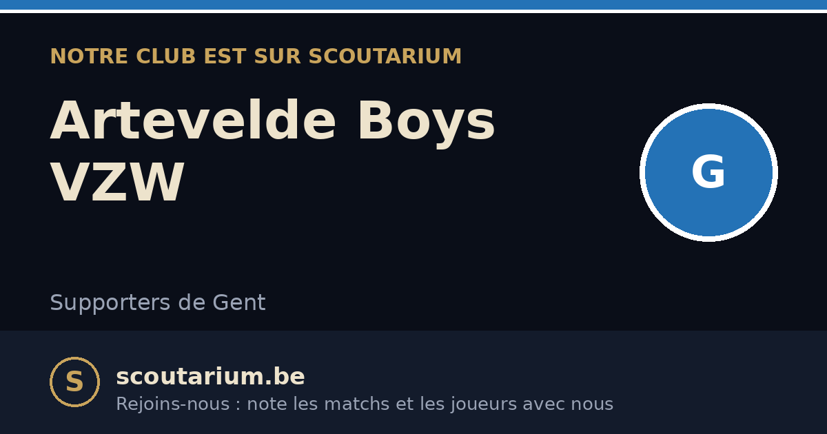 Notre club est sur Scoutarium : Artevelde Boys VZW