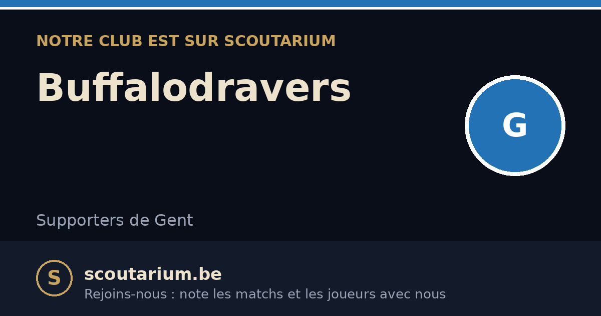 Notre club est sur Scoutarium : Buffalodravers