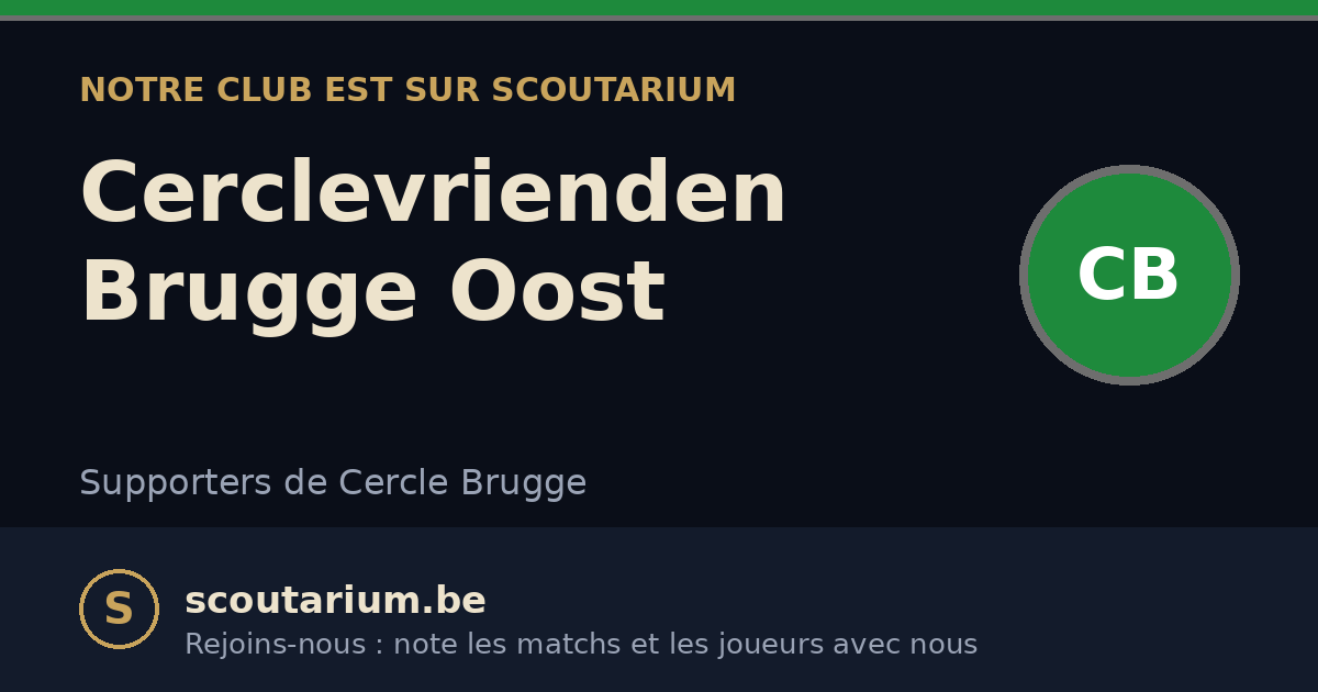 Notre club est sur Scoutarium : Cerclevrienden Brugge Oost