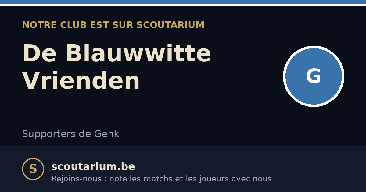 Notre club est sur Scoutarium : De Blauwwitte Vrienden