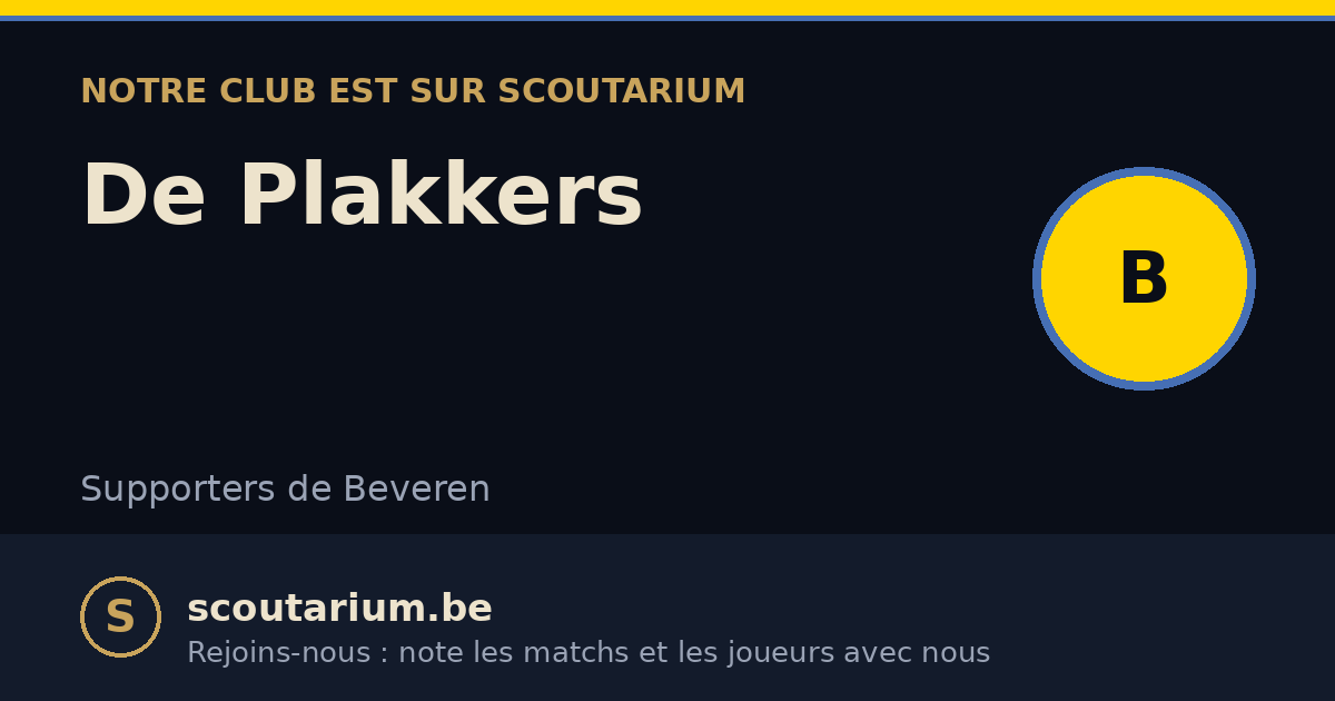 Notre club est sur Scoutarium : De Plakkers