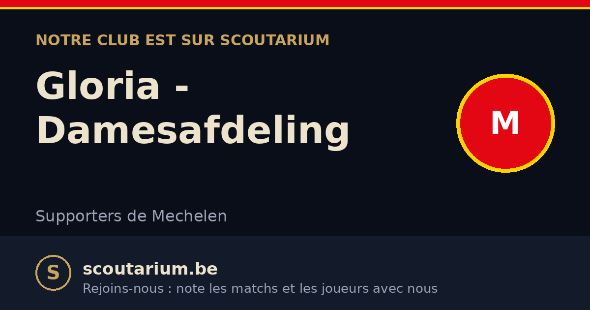 Notre club est sur Scoutarium : Gloria - Damesafdeling