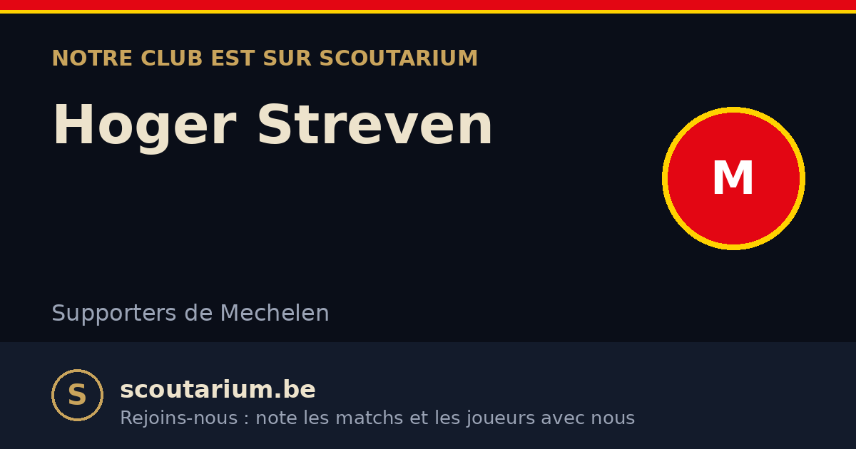 Notre club est sur Scoutarium : Hoger Streven