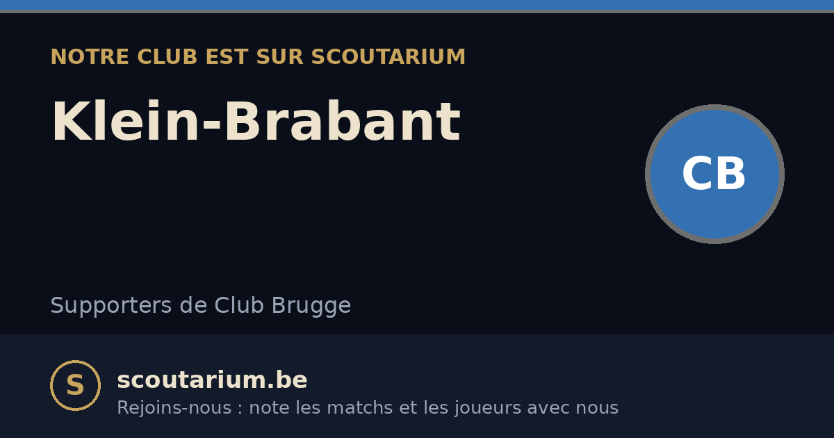 Notre club est sur Scoutarium : Klein-Brabant