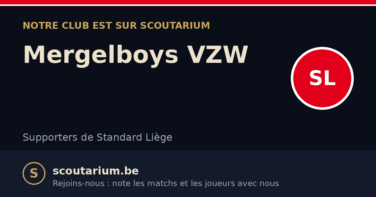 Notre club est sur Scoutarium : Mergelboys VZW