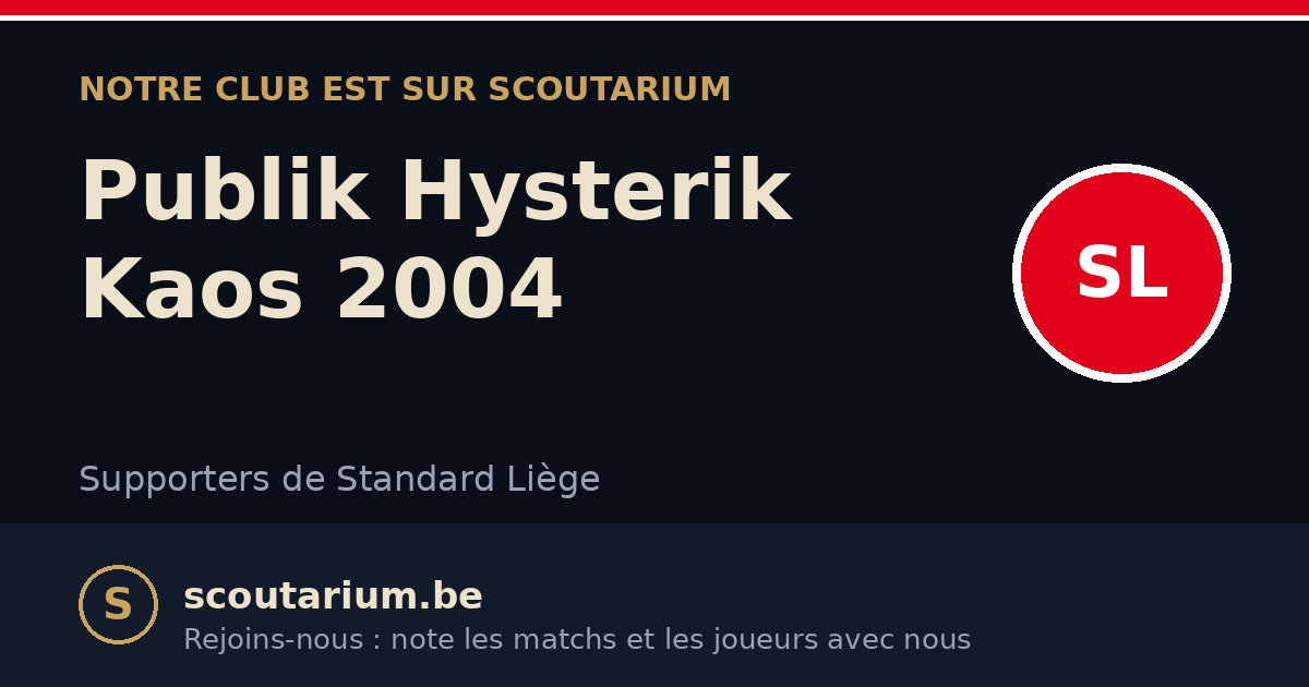 Notre club est sur Scoutarium : Publik Hysterik Kaos 2004