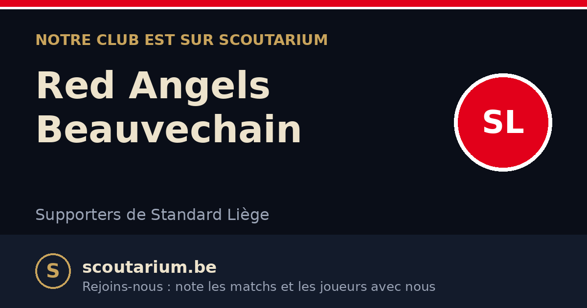 Notre club est sur Scoutarium : Red Angels Beauvechain