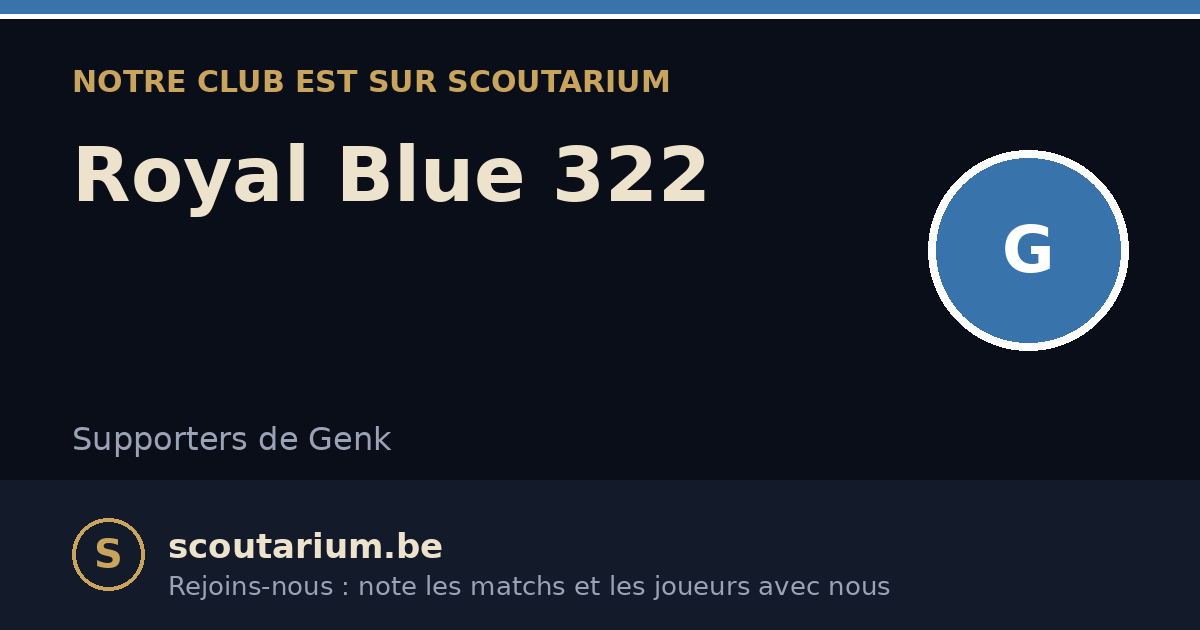 Notre club est sur Scoutarium : Royal Blue 322