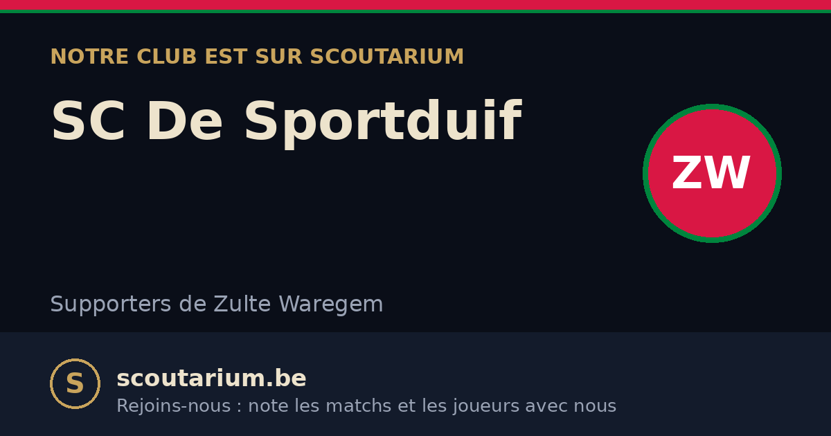 Notre club est sur Scoutarium : SC De Sportduif