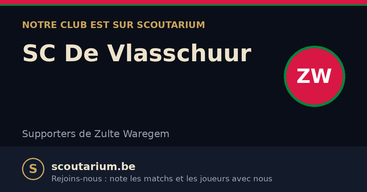 Notre club est sur Scoutarium : SC De Vlasschuur