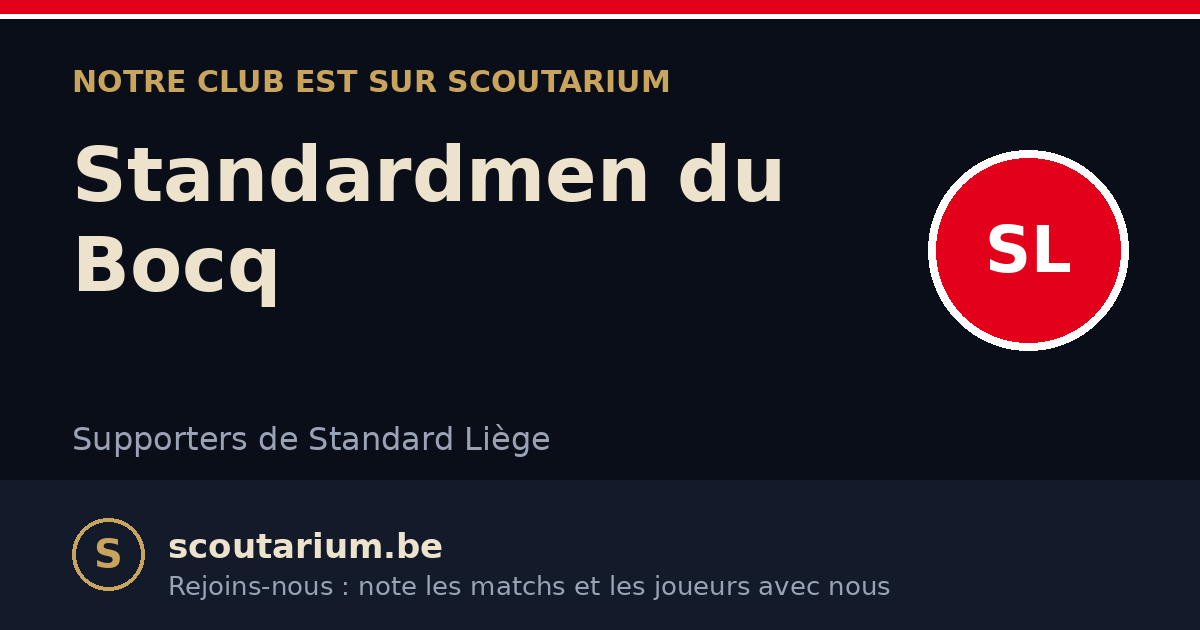 Notre club est sur Scoutarium : Standardmen du Bocq