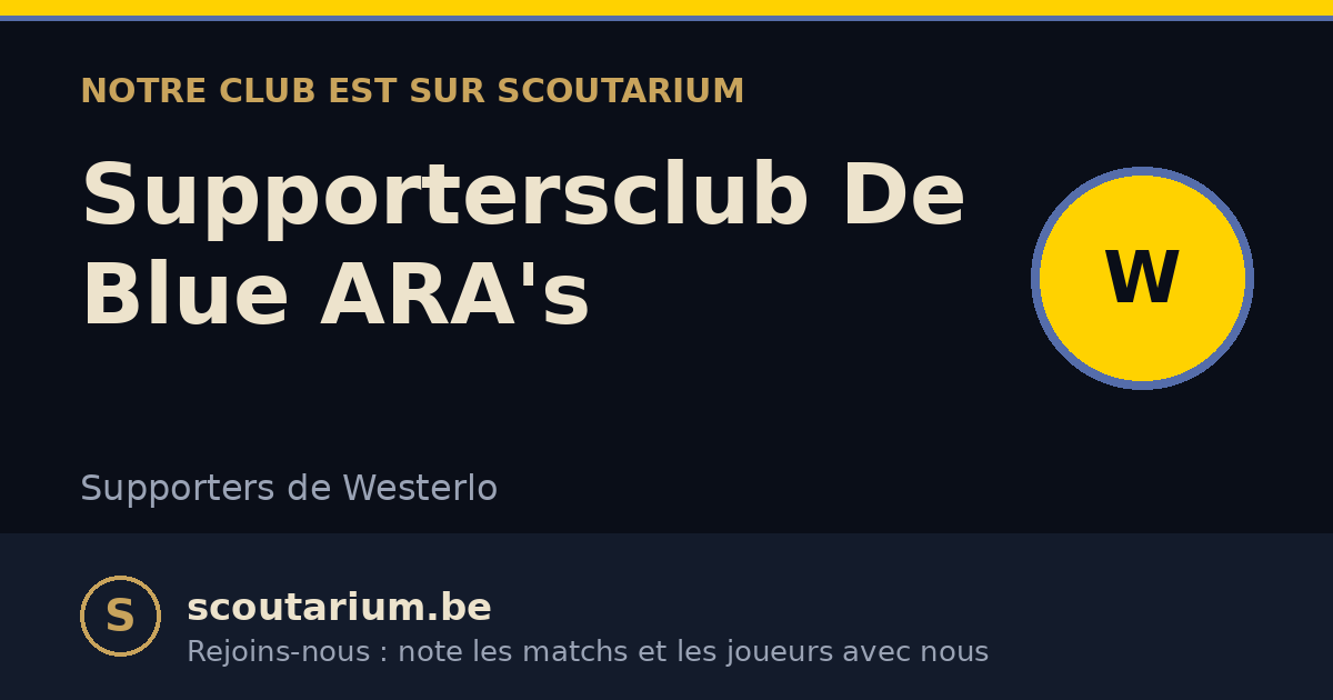 Notre club est sur Scoutarium : Supportersclub De Blue ARA's