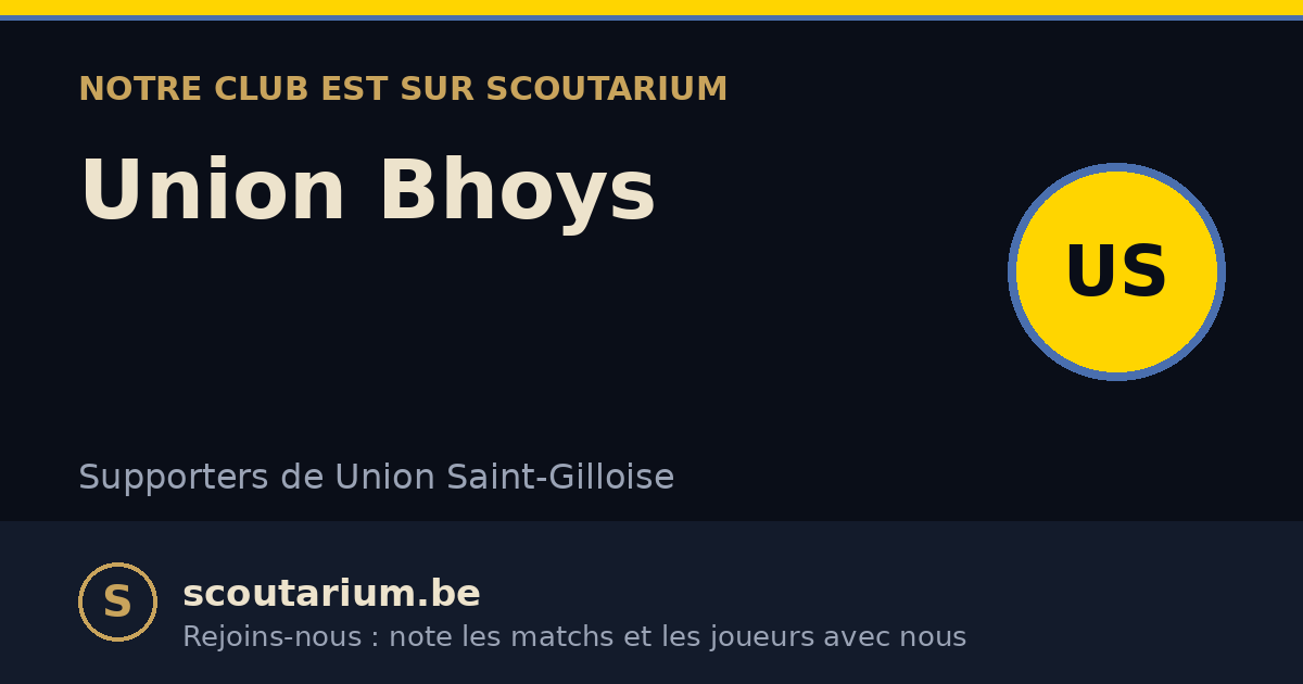 Notre club est sur Scoutarium : Union Bhoys